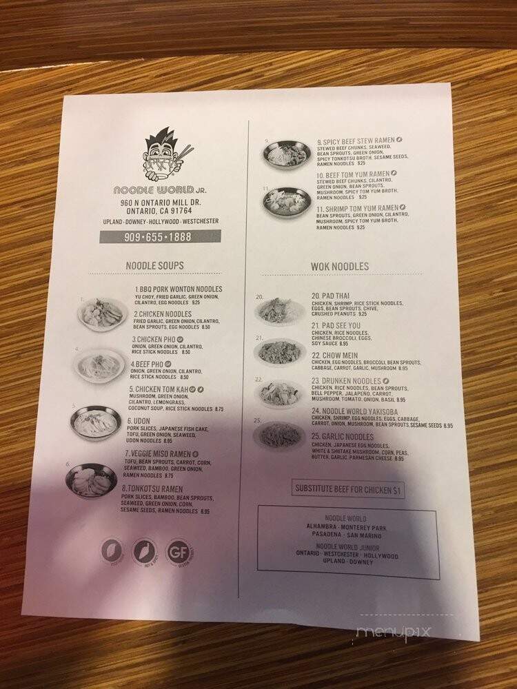 Noodle World Jr - Ontario, CA menu_pic