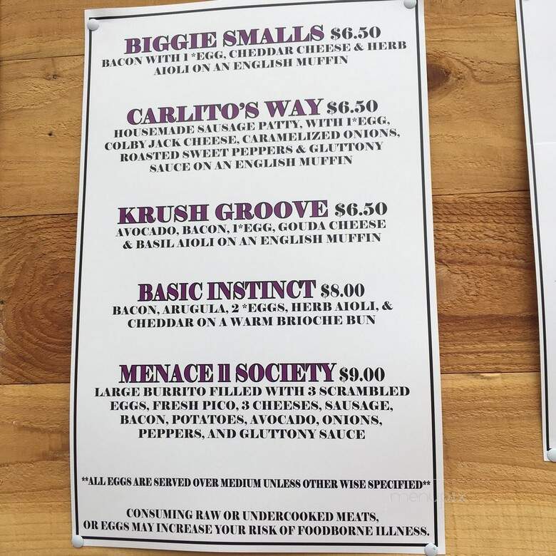 Gluttony - Portland, OR menu_pic