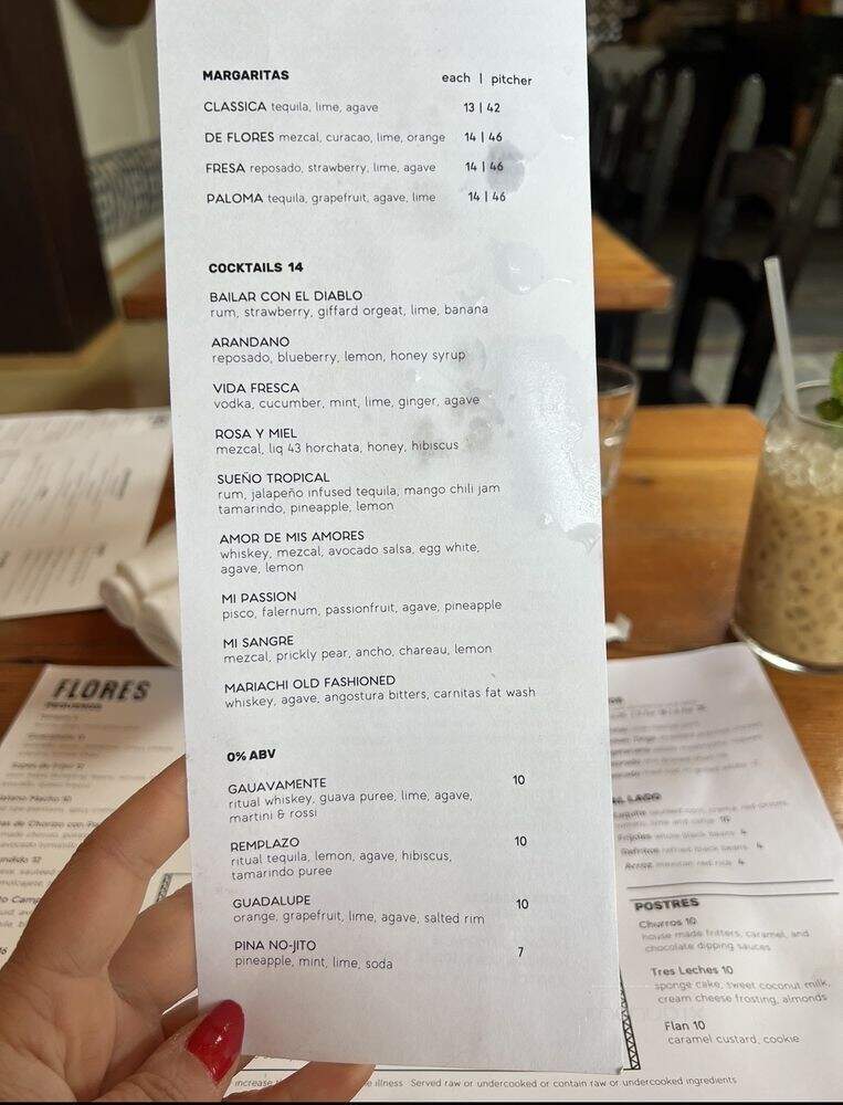 Flores - San Francisco, CA menu_pic