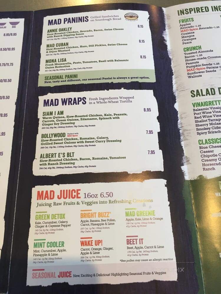 MAD Greens - Round Rock, TX menu_pic