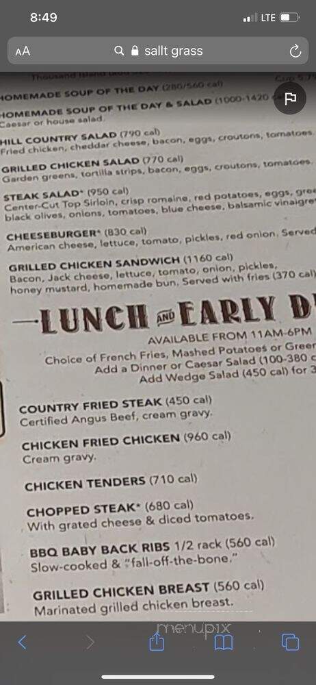 Saltgrass Steak House - Pensacola, FL menu_pic