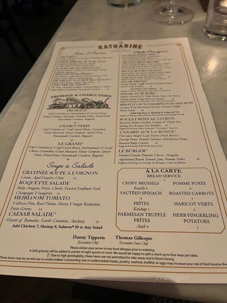The Katharine Brasserie and Bar - Winston-Salem, NC menu_pic
