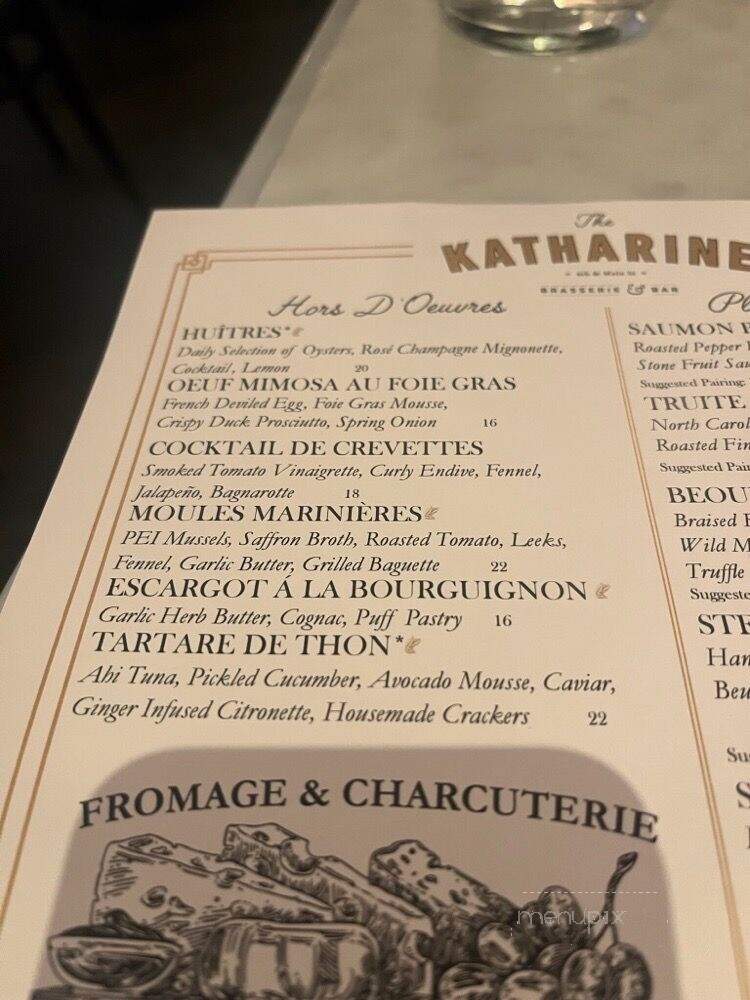 The Katharine Brasserie and Bar - Winston-Salem, NC menu_pic