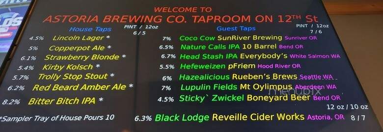 Astoria Brewing - Astoria, OR menu_pic
