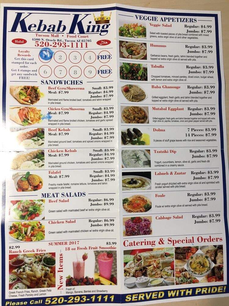 Kebab King - Tucson, AZ menu_pic
