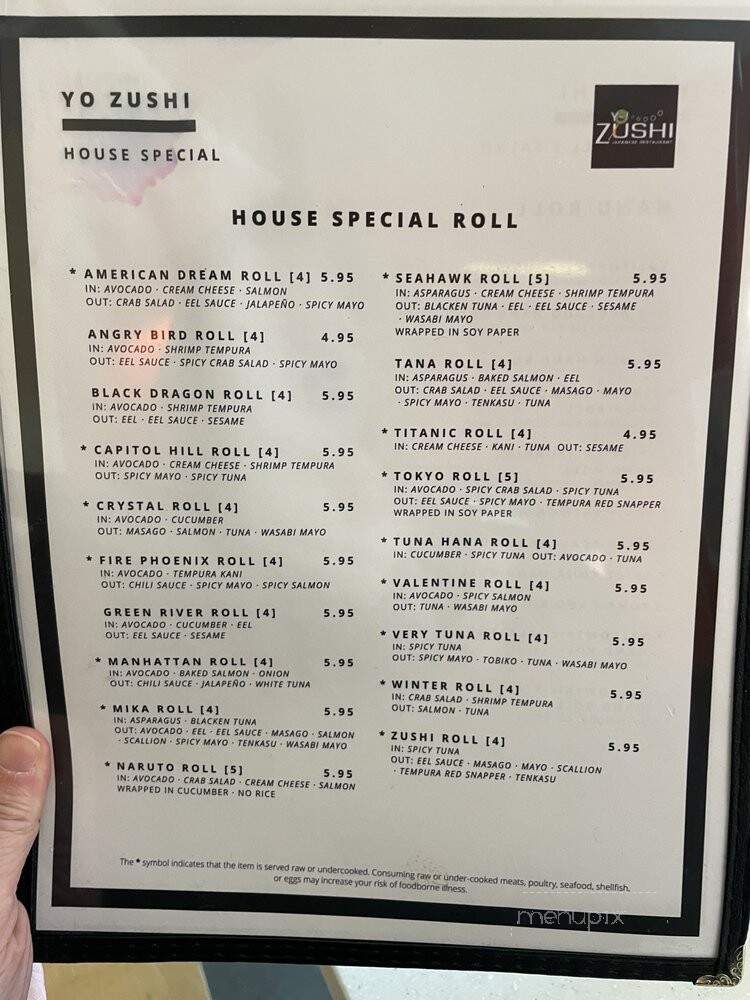Yo Zushi - Seattle, WA menu_pic