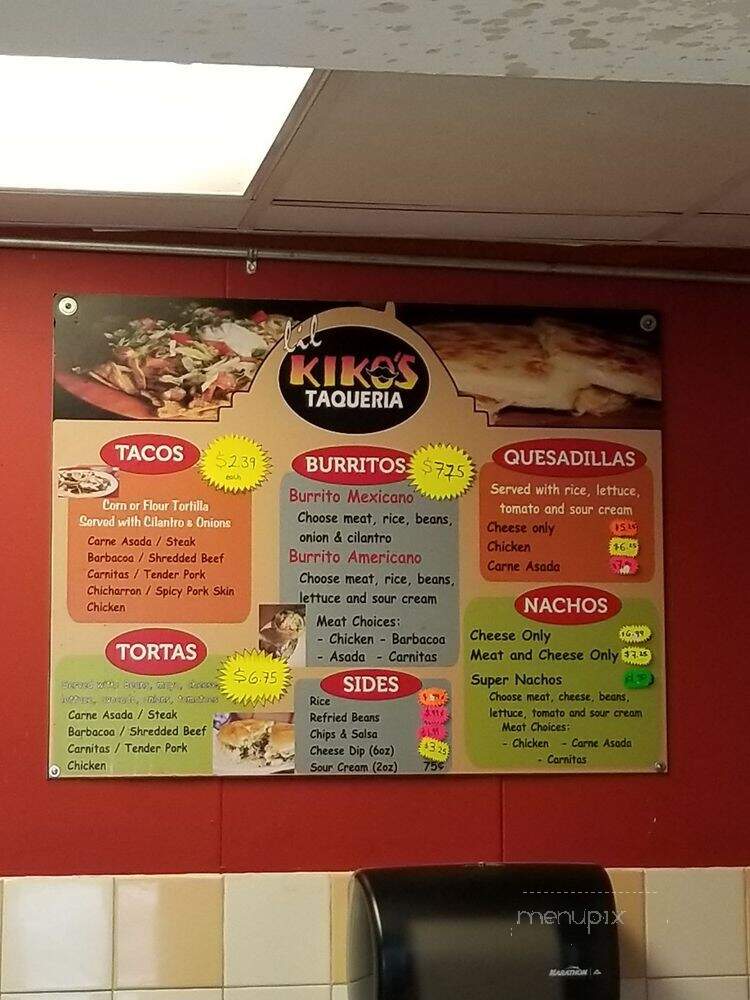 Lil Kiko's Taqueria - Roswell, GA menu_pic
