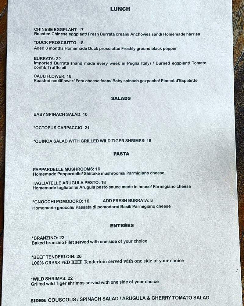 Alloy Bistro Gourmet - Miami, FL menu_pic