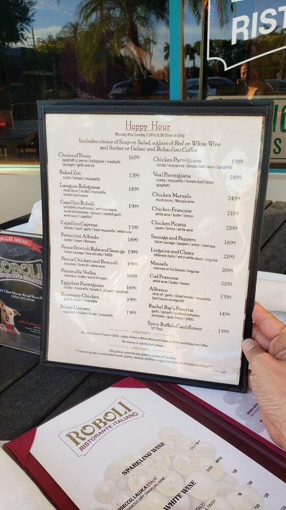 Roboli's Ristorante Italiano - Boca Raton, FL menu_pic
