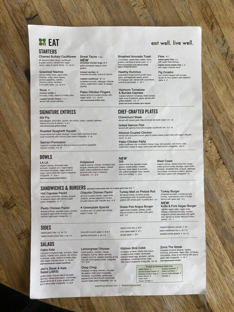 Greenleaf Gourmet Chopshop - Venice, CA menu_pic