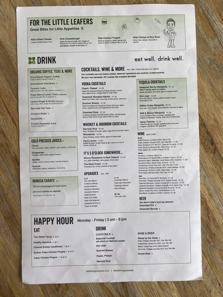 Greenleaf Gourmet Chopshop - Venice, CA menu_pic