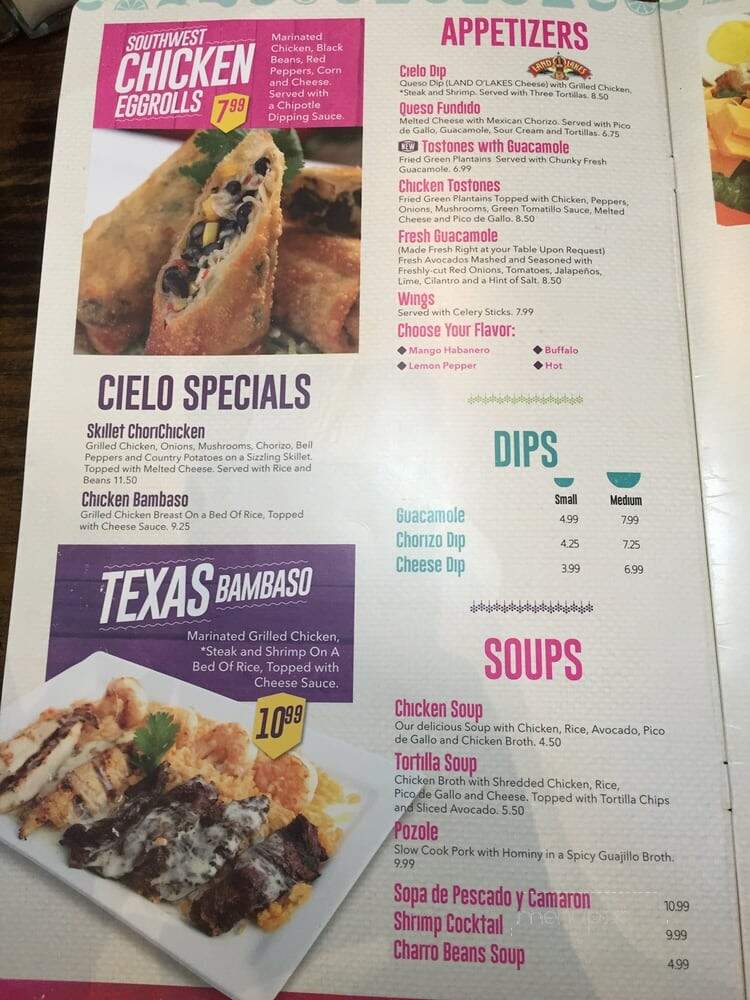 Cielo Blue Cantina - Loganville, GA menu_pic