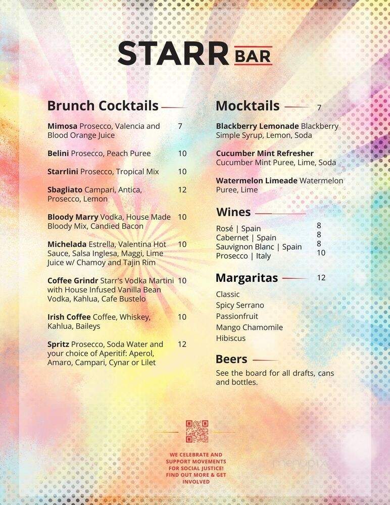 Starr Bar - Brooklyn, NY menu_pic