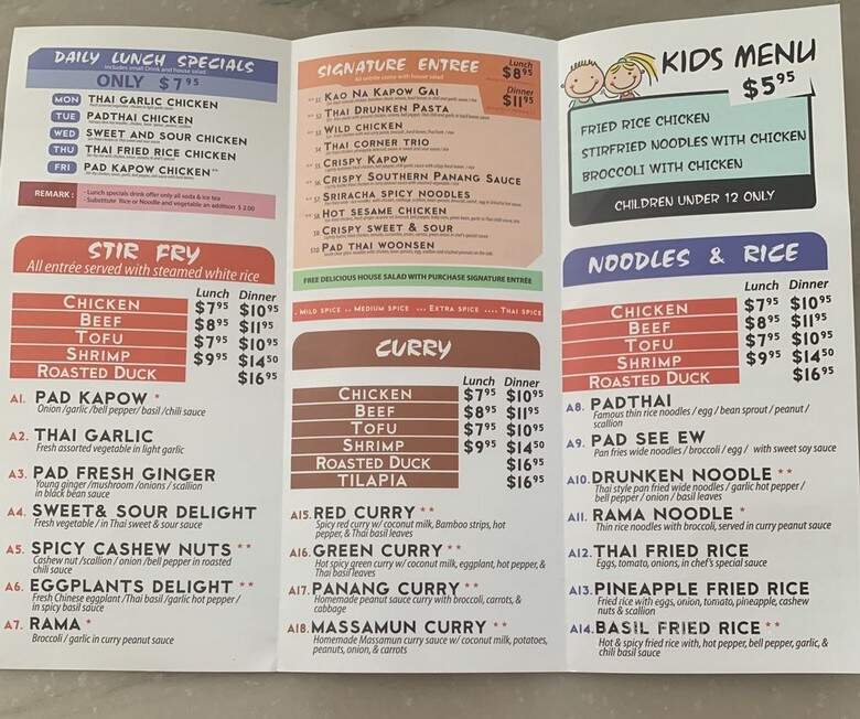 Thai Corner Kitchen - Greensboro, NC menu_pic