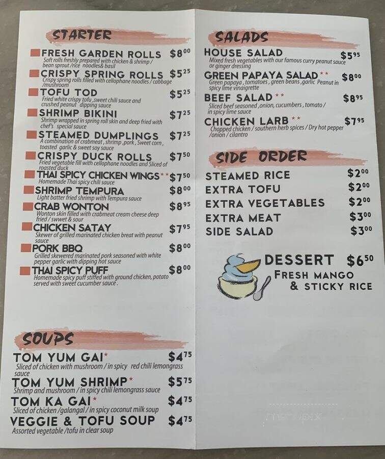 Thai Corner Kitchen - Greensboro, NC menu_pic