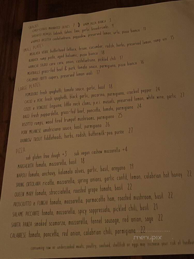 Santa Panza - Brooklyn, NY menu_pic