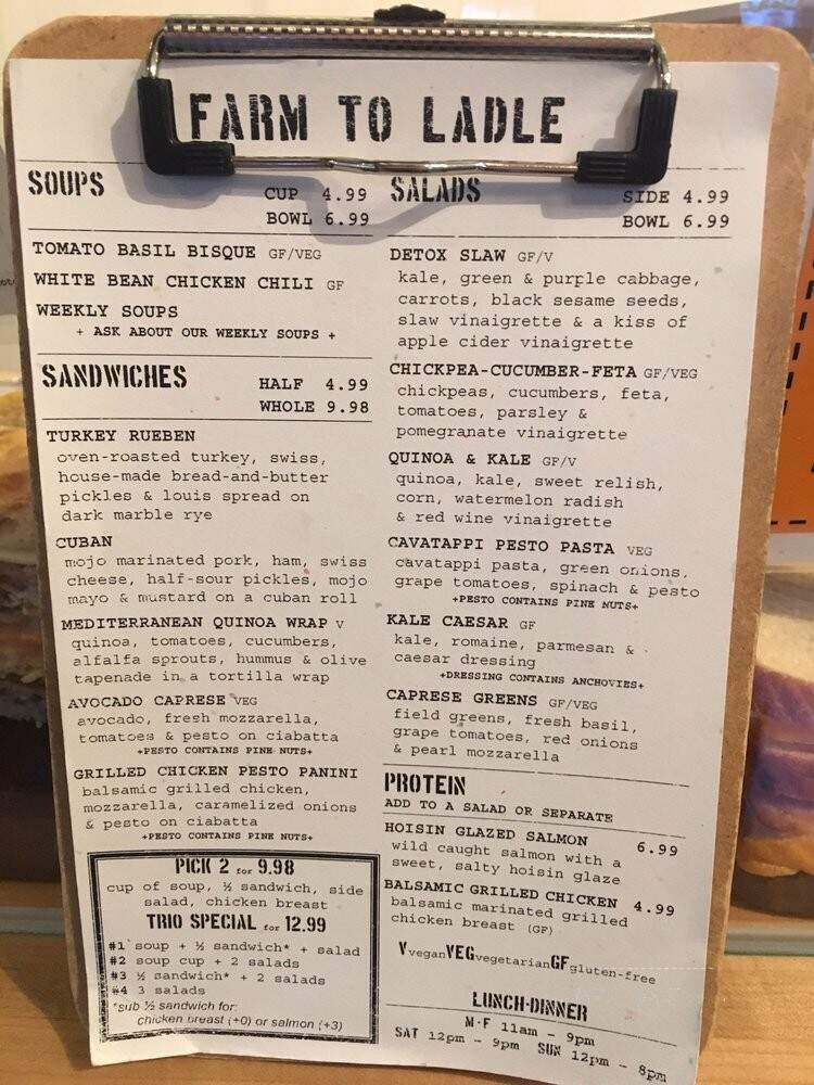 Farm To Ladle - Atlanta, GA menu_pic