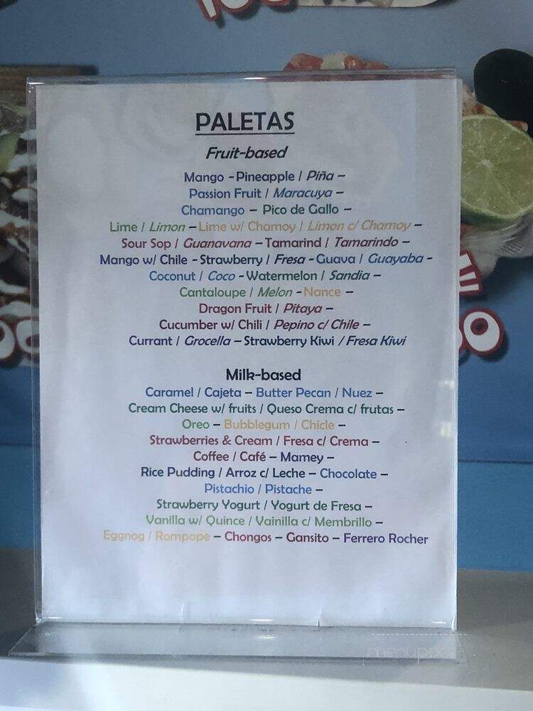 La Flor de Michoacan Ice Cream - Henderson, NV menu_pic