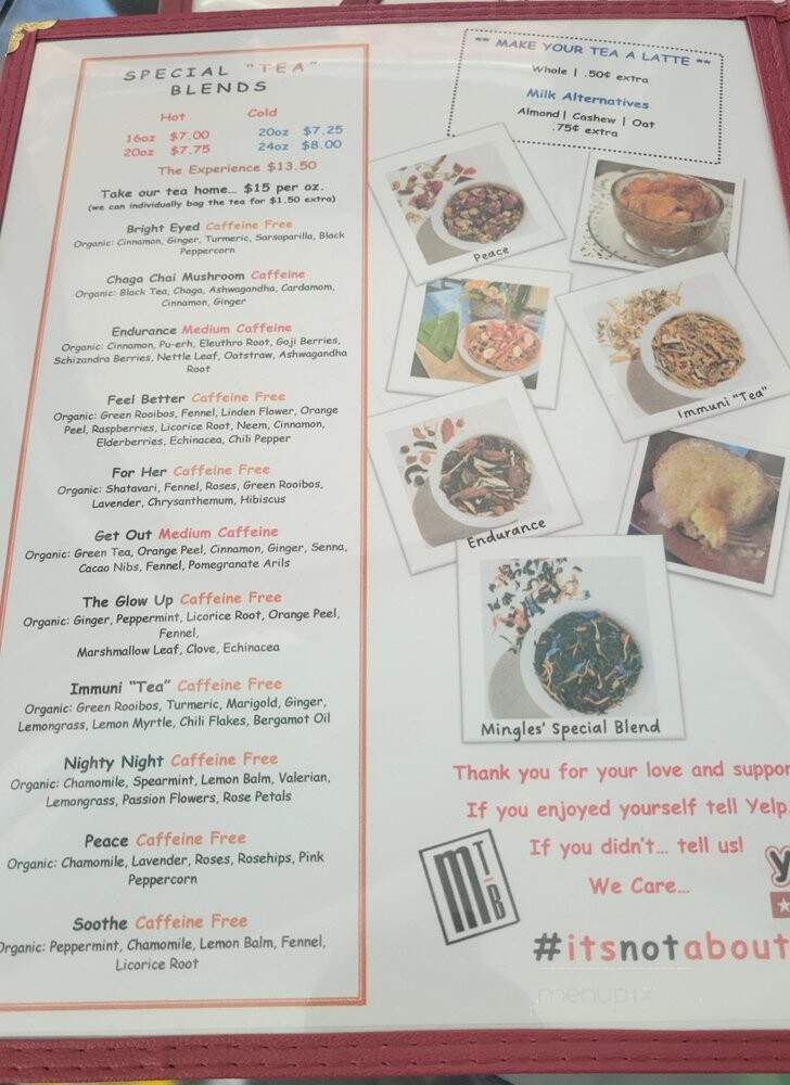 Mingles Tea & Coffee Bar - Inglewood, CA menu_pic