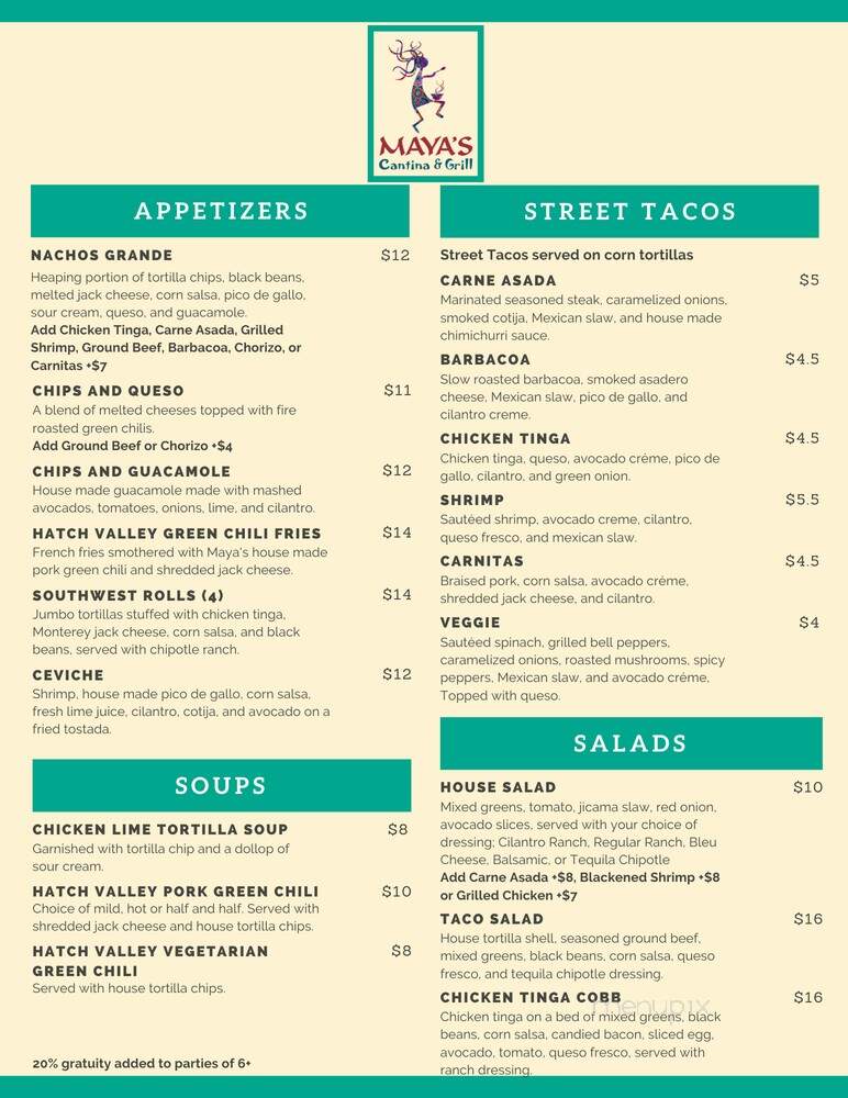Maya's Cantina and Grill - Evergreen, CO menu_pic