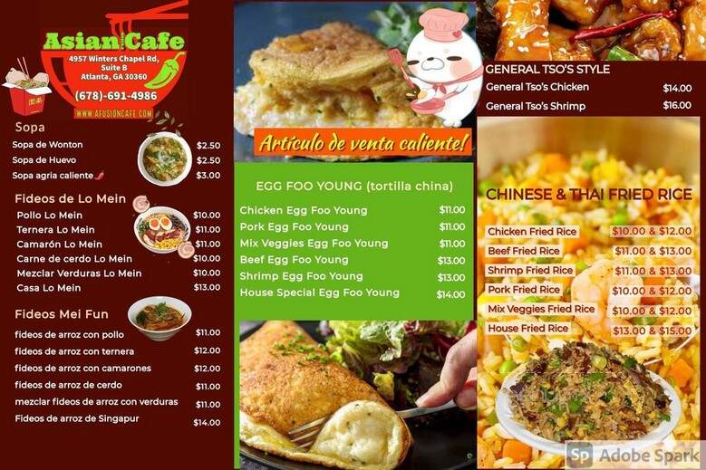 Asian Fusion Cafe - Atlanta, GA menu_pic