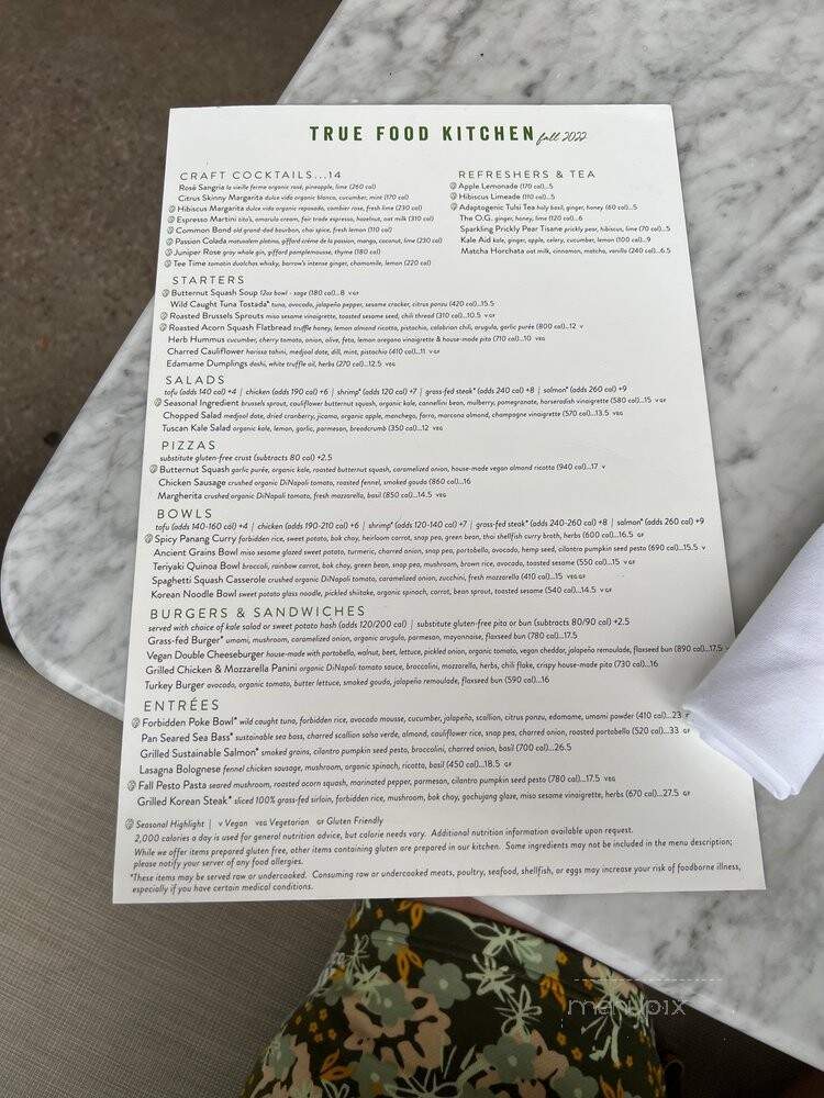True Food Kitchen - Austin, TX menu_pic