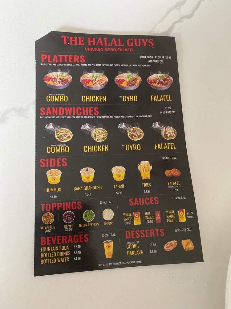 The Halal Guys - Skokie, IL menu_pic