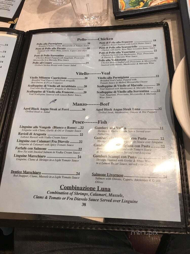 Luna Ristorante - New York, NY menu_pic