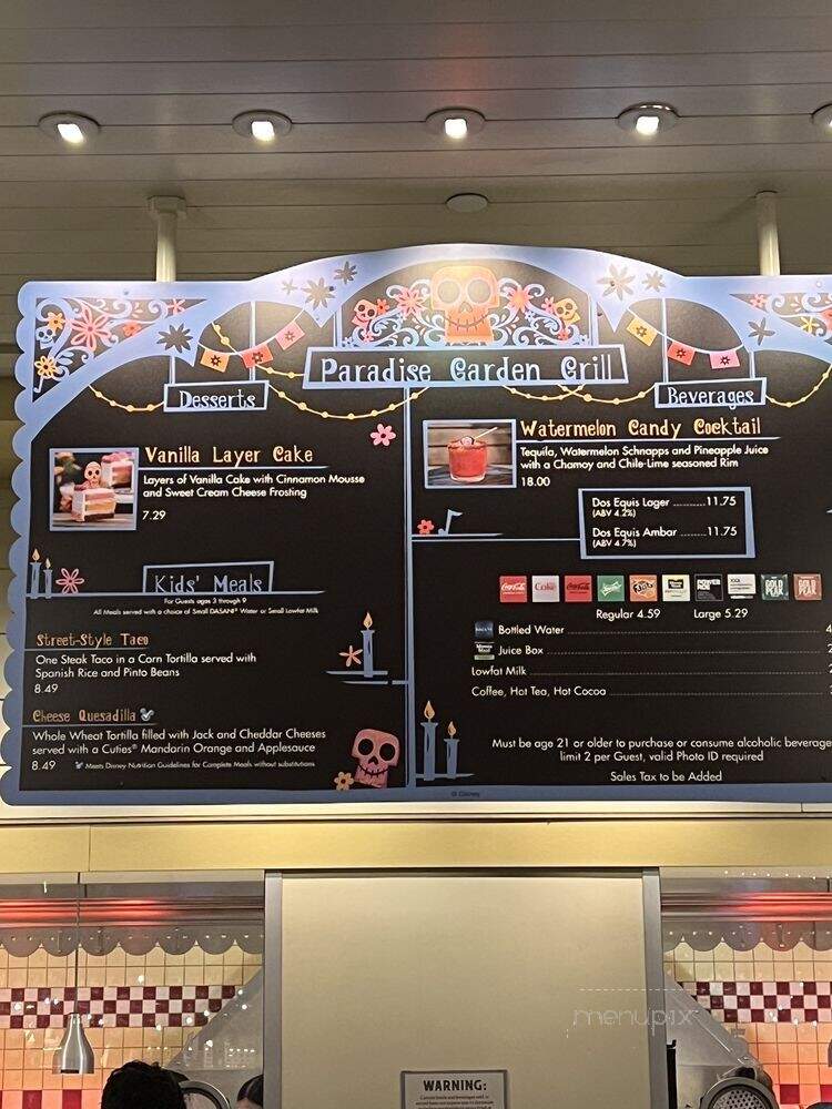 Paradise Garden Grill - Anaheim, CA menu_pic