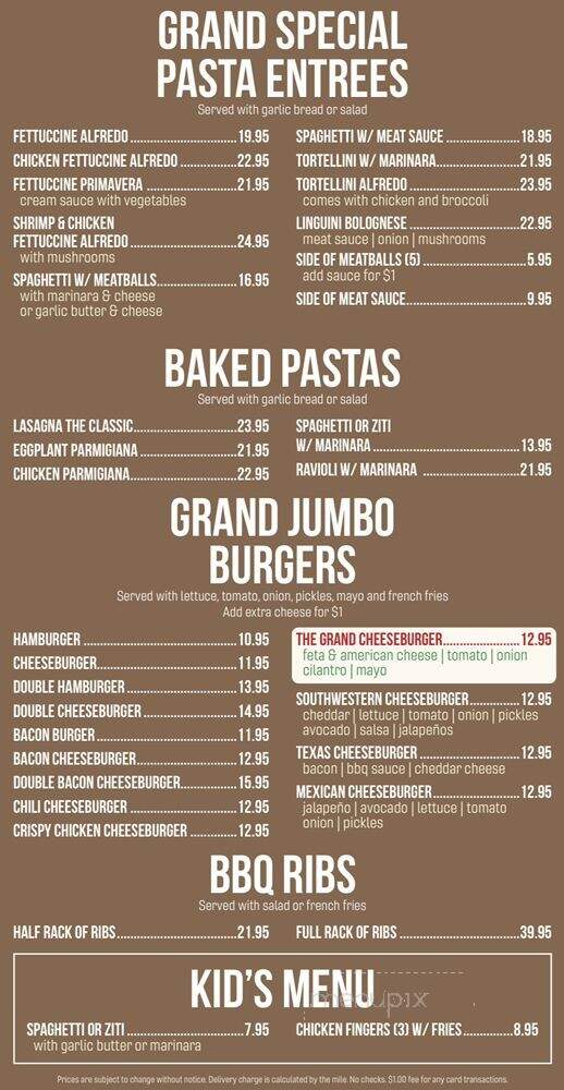 Grand Pizza - Las Vegas, NV menu_pic