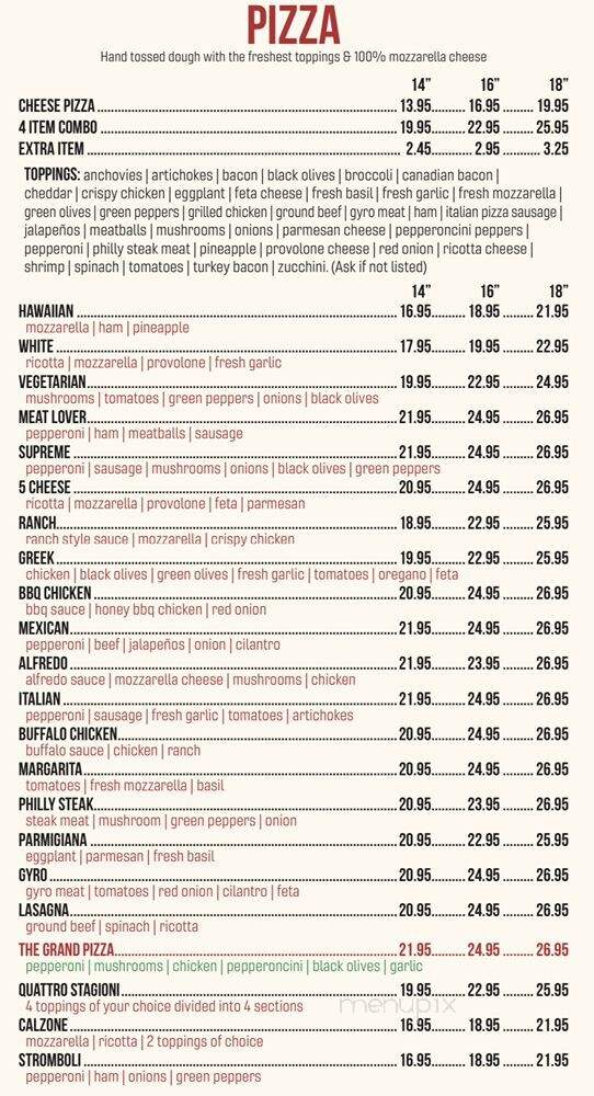 Grand Pizza - Las Vegas, NV menu_pic