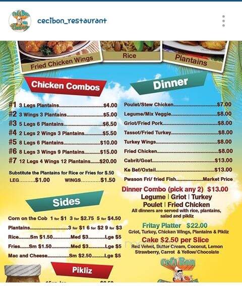 Cecibon Restaurant - Miami, FL menu_pic