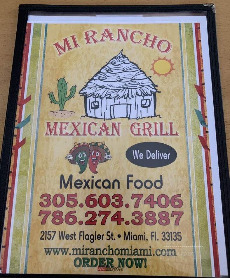 Mi Rancho Mexican Grill - Miami, FL menu_pic