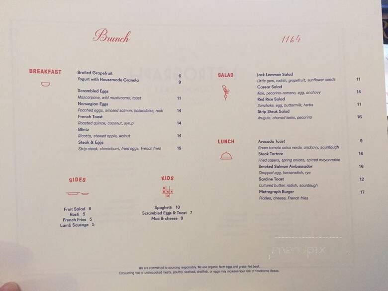 The Metrograph Commissary - New York, NY menu_pic