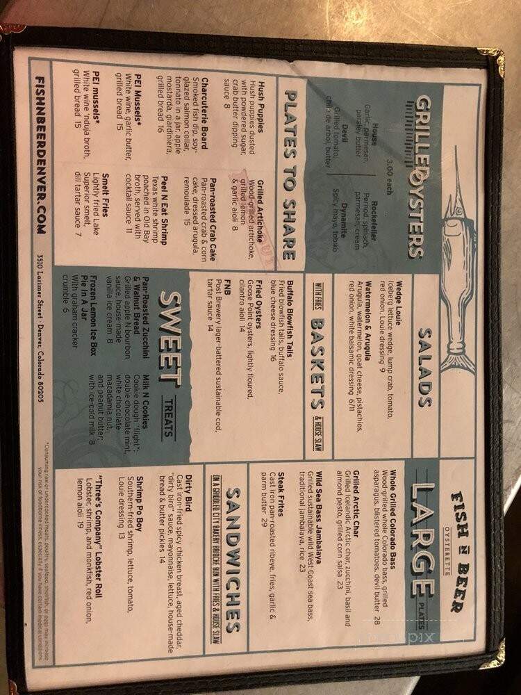 Fish N Beer - Denver, CO menu_pic