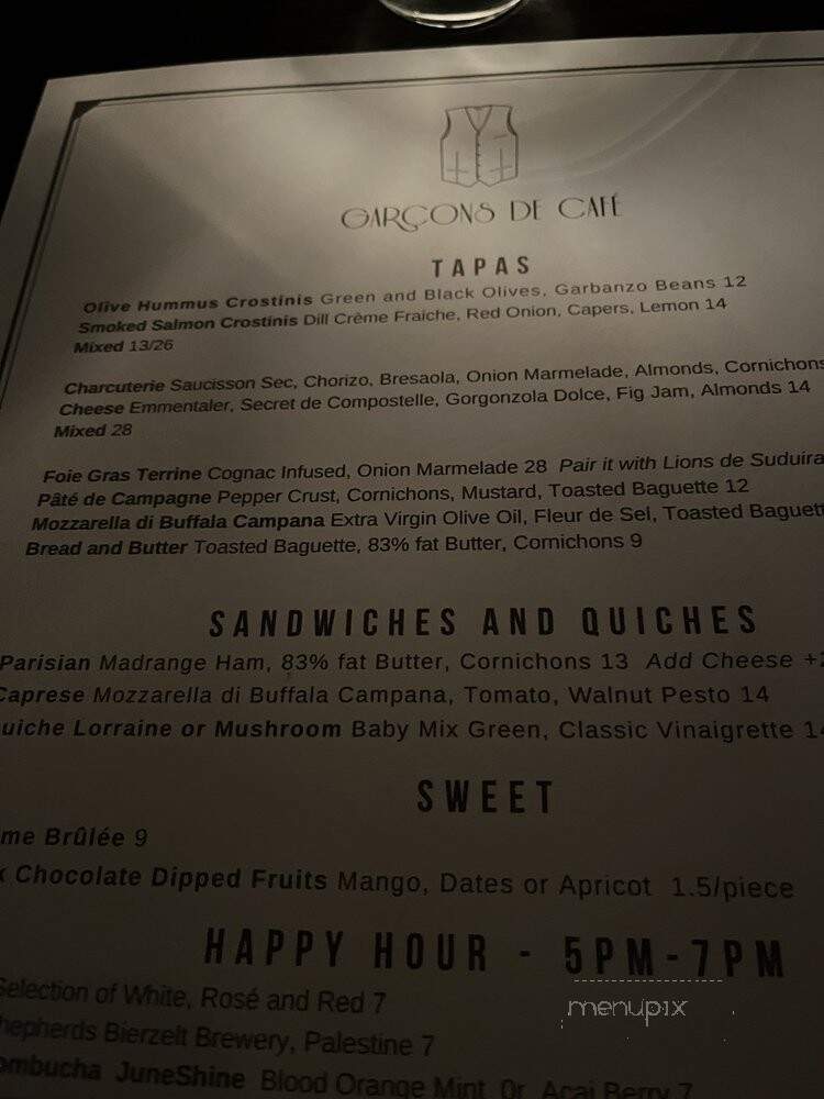 Garcons de Cafe - Los Angeles, CA menu_pic