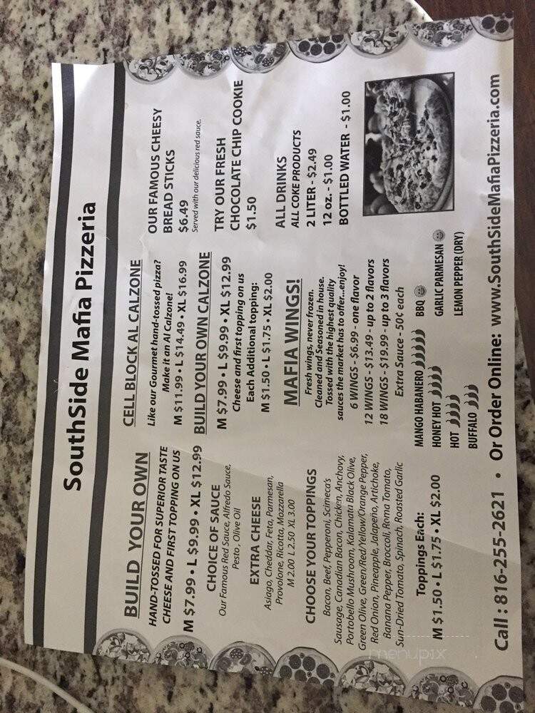 Southside Mafia Pizzeria - Kansas City, MO menu_pic