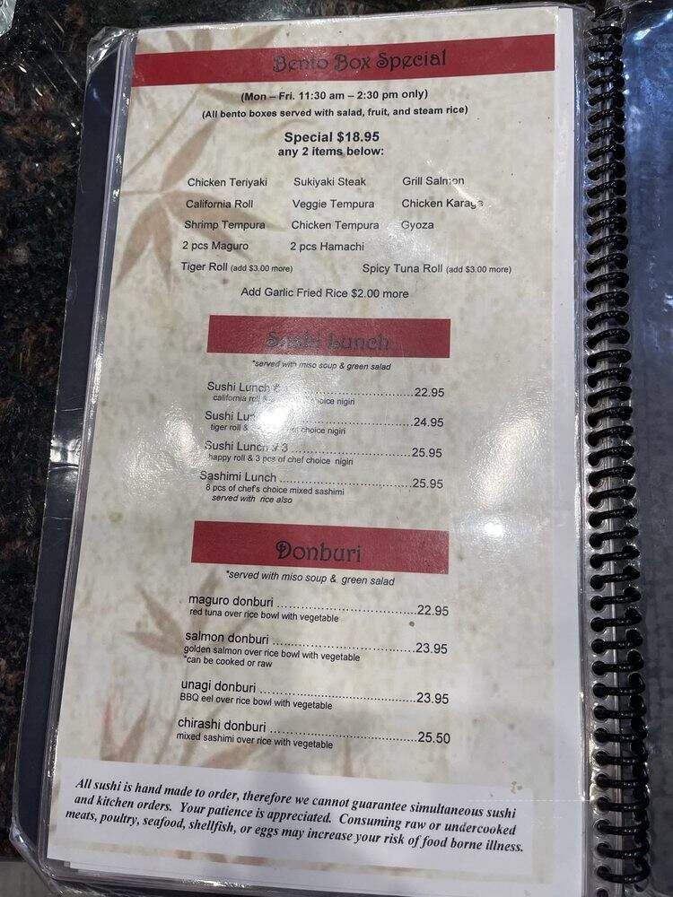 Shirasoni Japanese Restaurant - Alameda, CA menu_pic