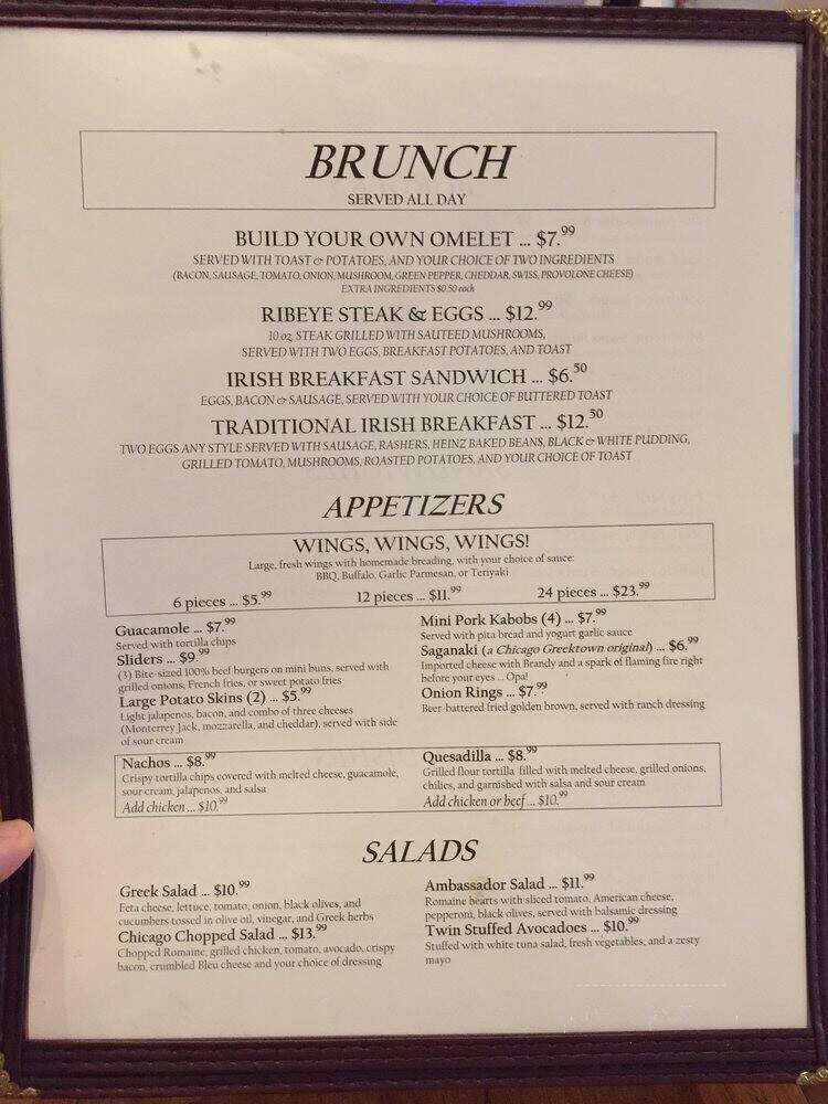 The Ambassador Public House - Chicago, IL menu_pic