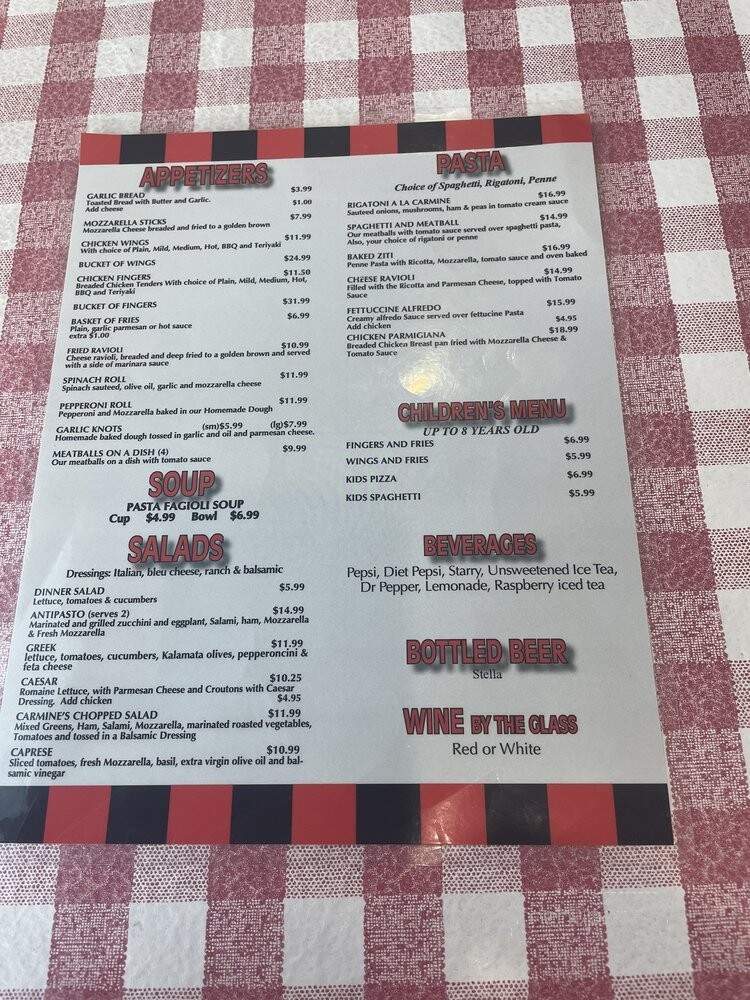Carmine's Pizza Kitchen - Las Vegas, NV menu_pic