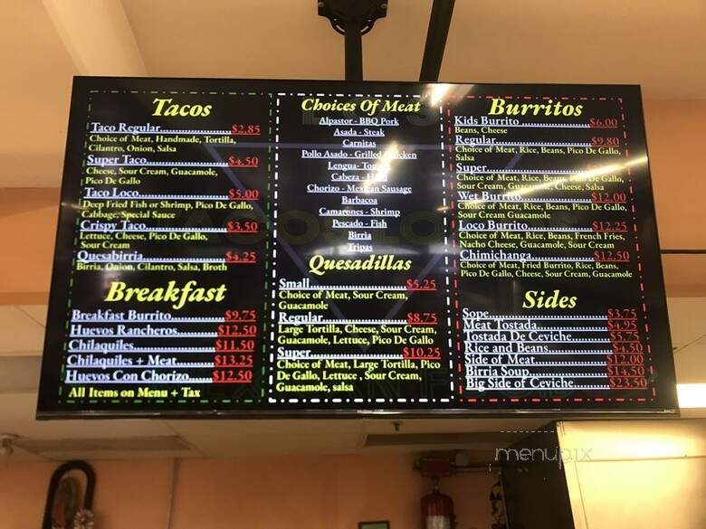 San Mateo Taqueria - San Mateo, CA menu_pic