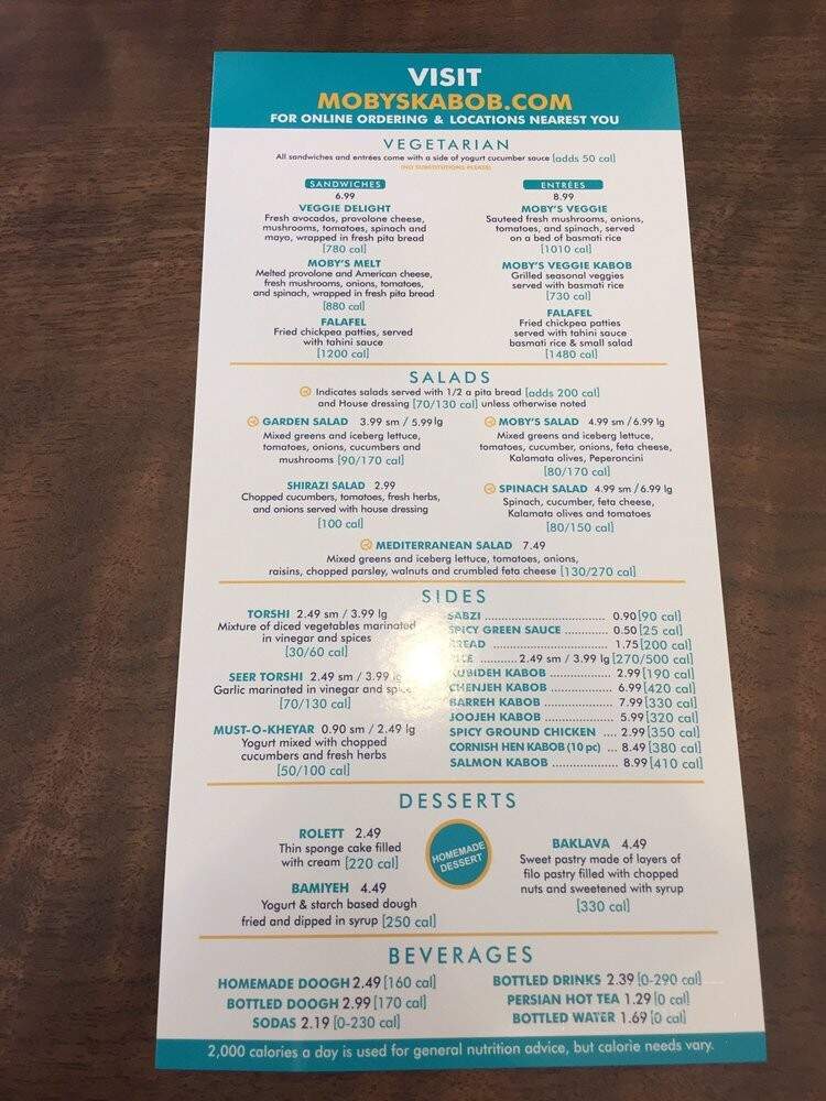 Moby Dick House of Kabob - Springfield, VA menu_pic