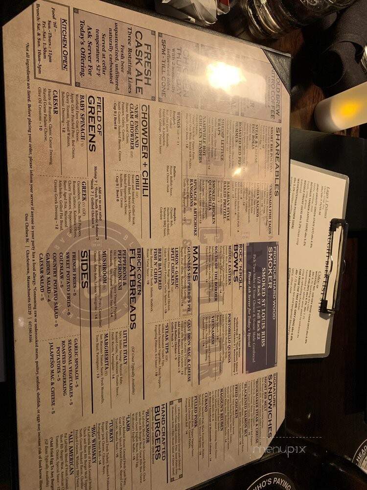 Blackmoor Bar and Kitchen - Charlestown, MA menu_pic