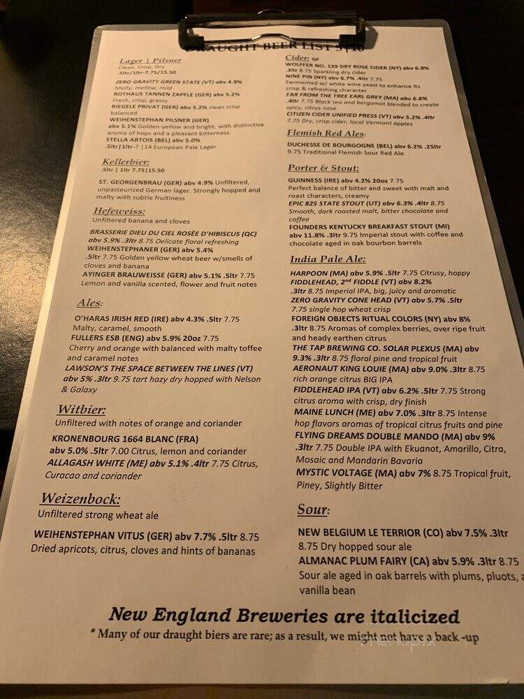 Blackmoor Bar and Kitchen - Charlestown, MA menu_pic