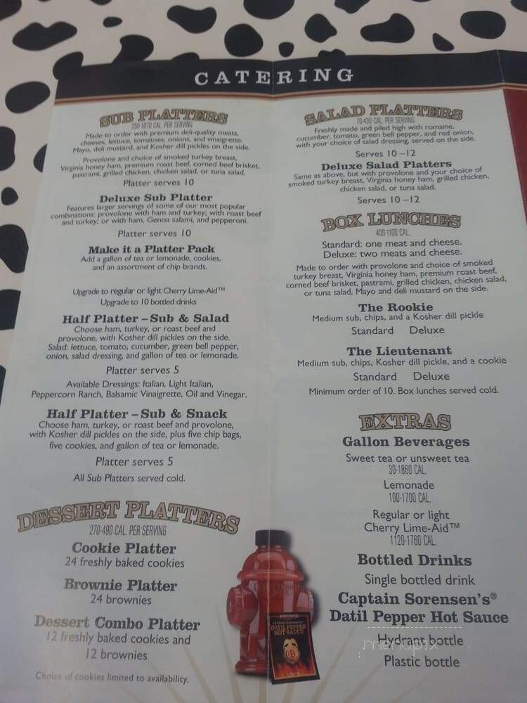 Firehouse Subs - Alameda, CA menu_pic