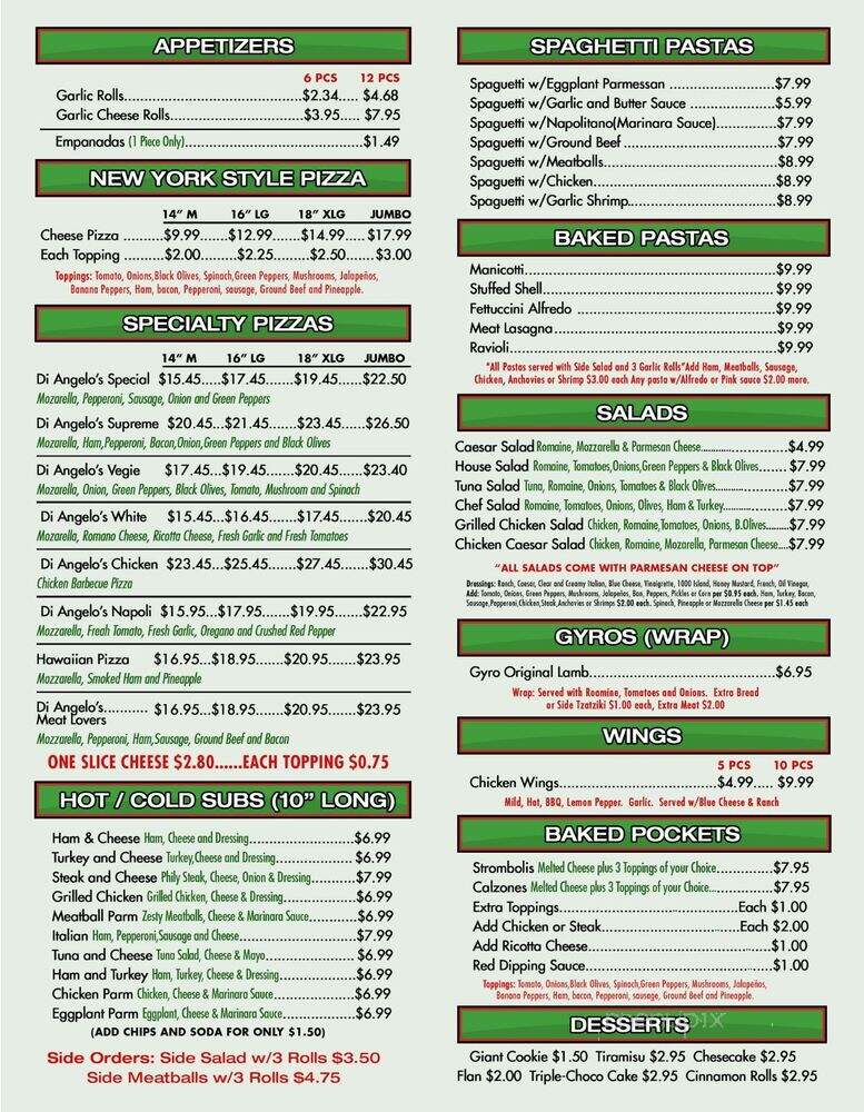 Di Angelo Pizza - Miami Gardens, FL menu_pic