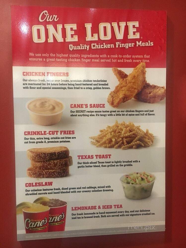 Raising Cane's Chicken Fingers - Las Vegas, NV menu_pic