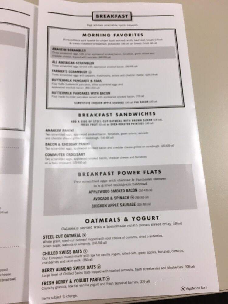 Corner Bakery Cafe - Los Angeles, CA menu_pic