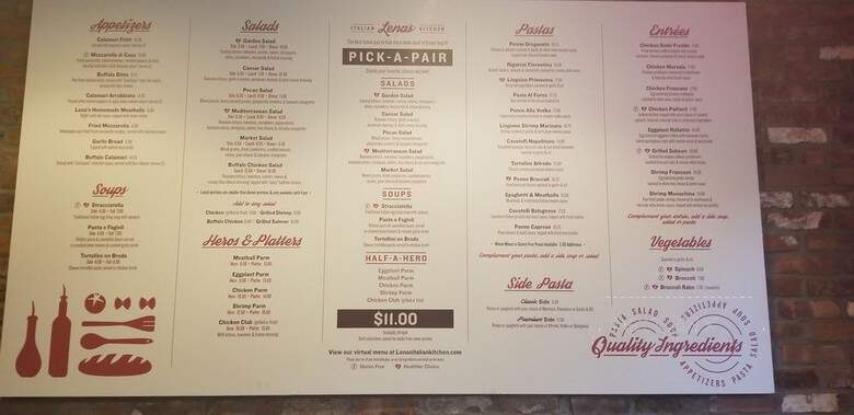 Lena's Italian Kitchen - New York, NY menu_pic