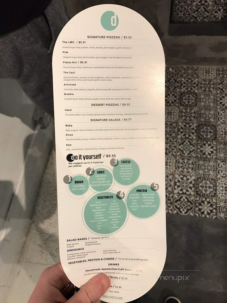Pidzza - Washington, DC menu_pic